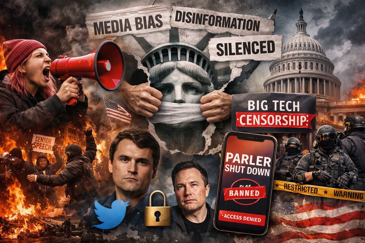 Free speech and censorship clash